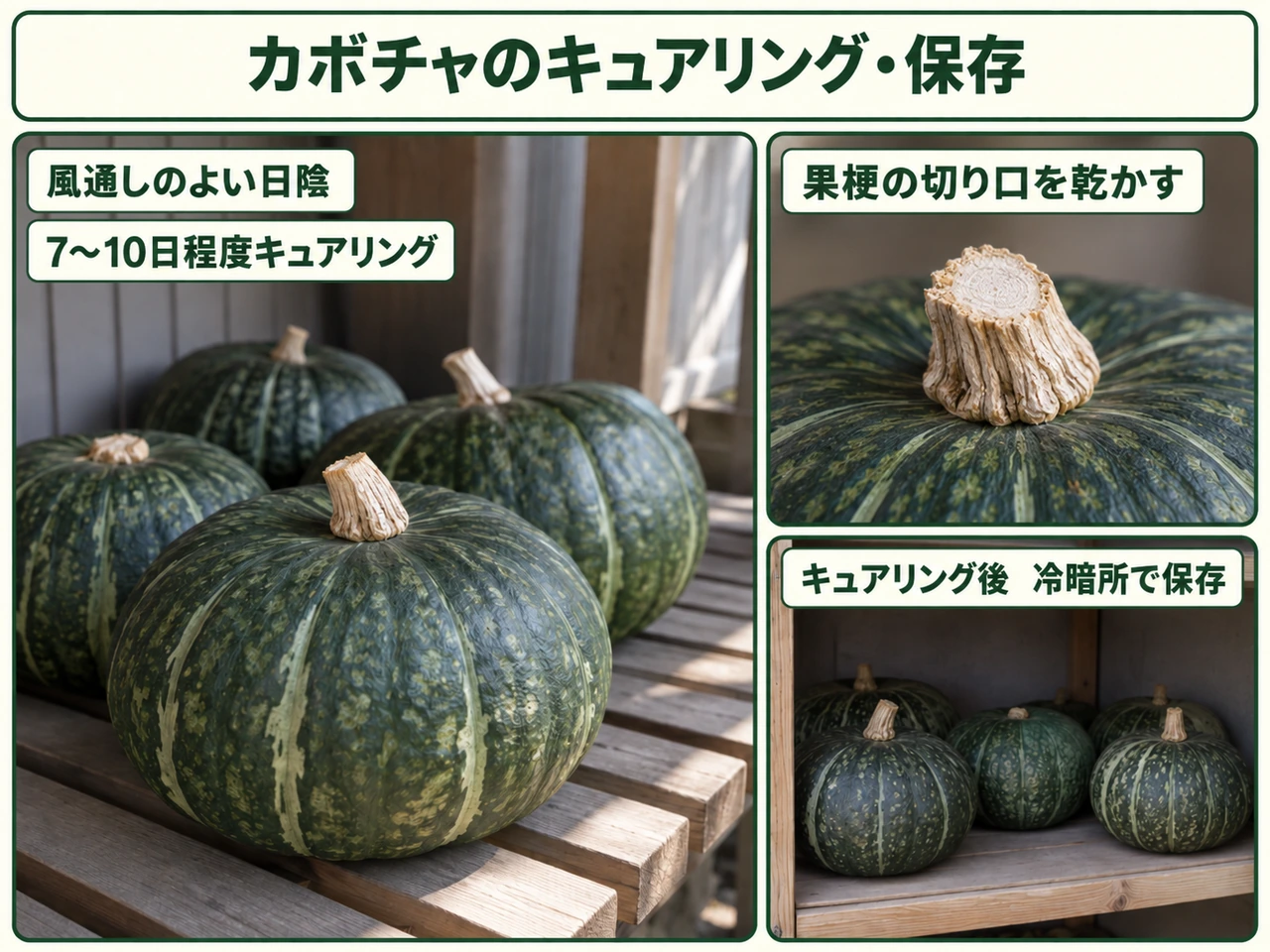 カボチャをキュアリングして保存する方法